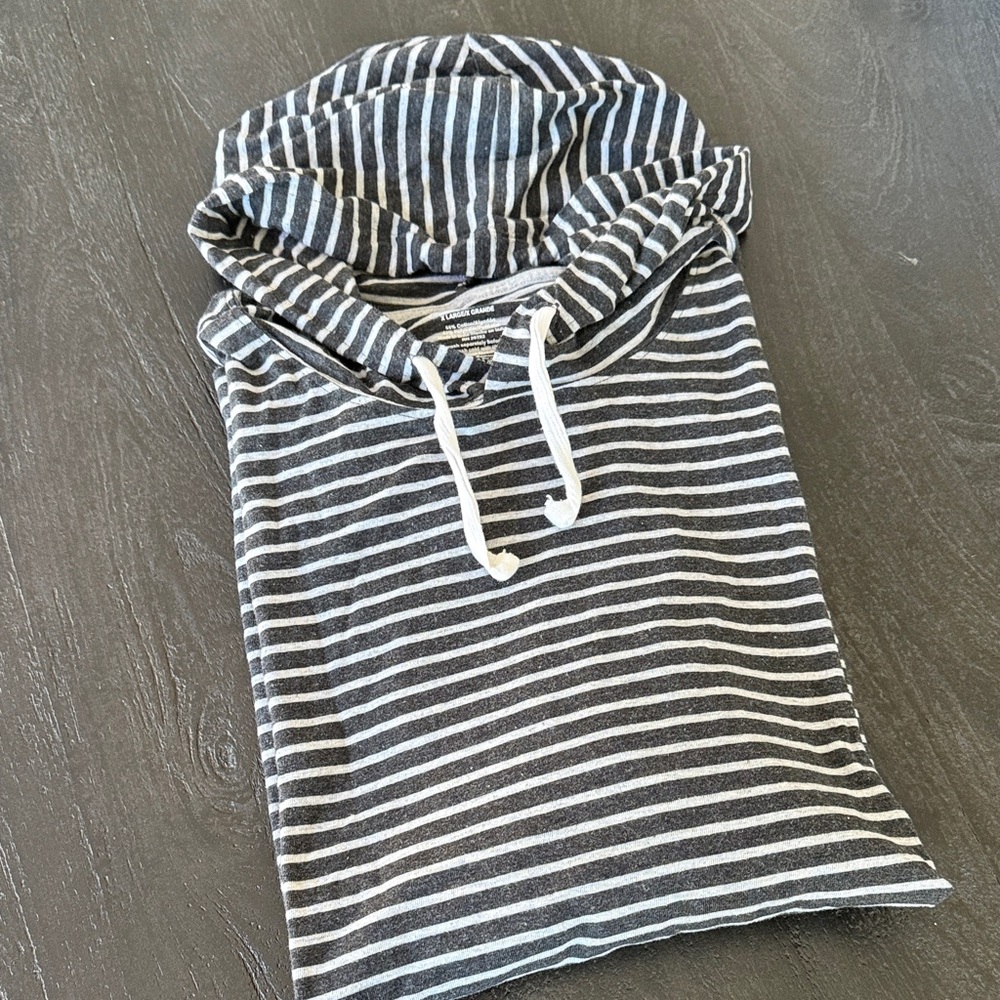 Hanes Gray Striped Hoodie